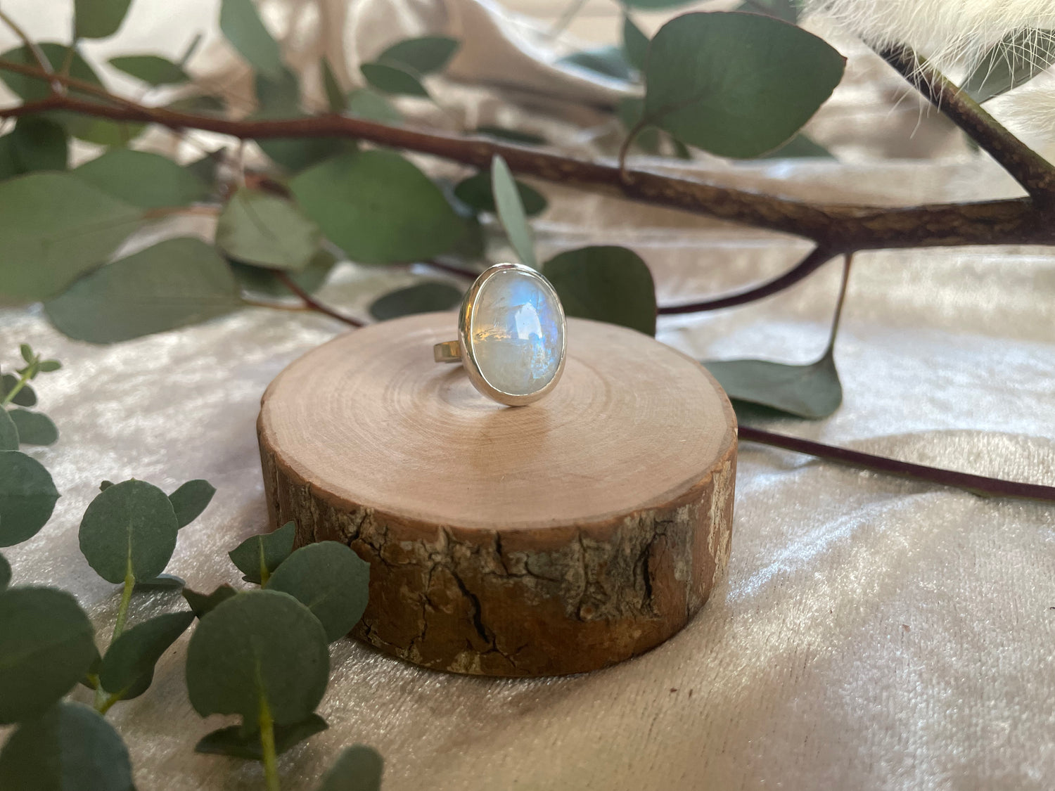 Rainbow Moonstone Ring